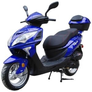 200cc Gas Moped Scooter Falcon Blue, 200cc Automatic CVT Engine, Big Wheel and Body